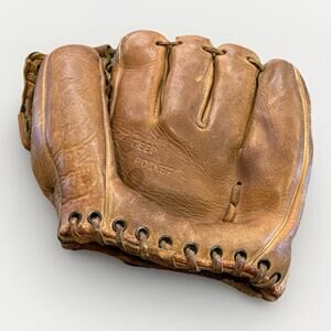 Vintage AFI Brown Leather HK Mark Deep Pocket Professional Model Baseball Glove